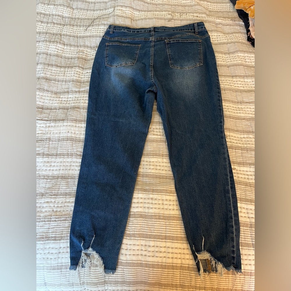 SHEIN Dark Blue Ankle Jeans - Picture 2 of 3
